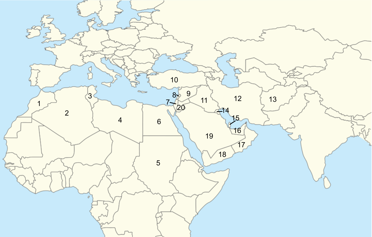 Middle East North Africa Map Quiz By Kyramaxwell