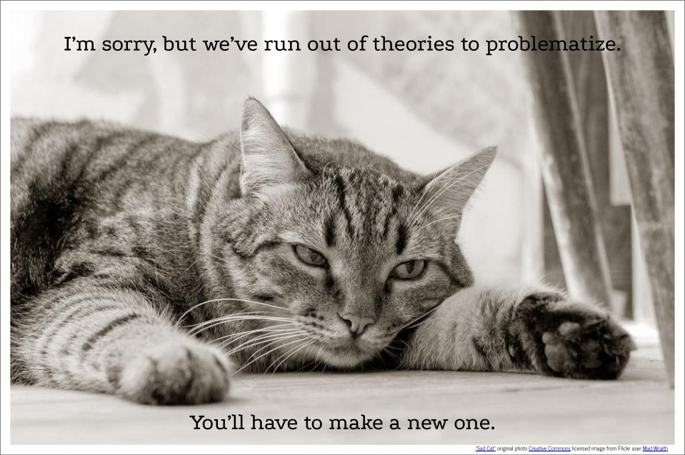 sad cat picture - no more theory