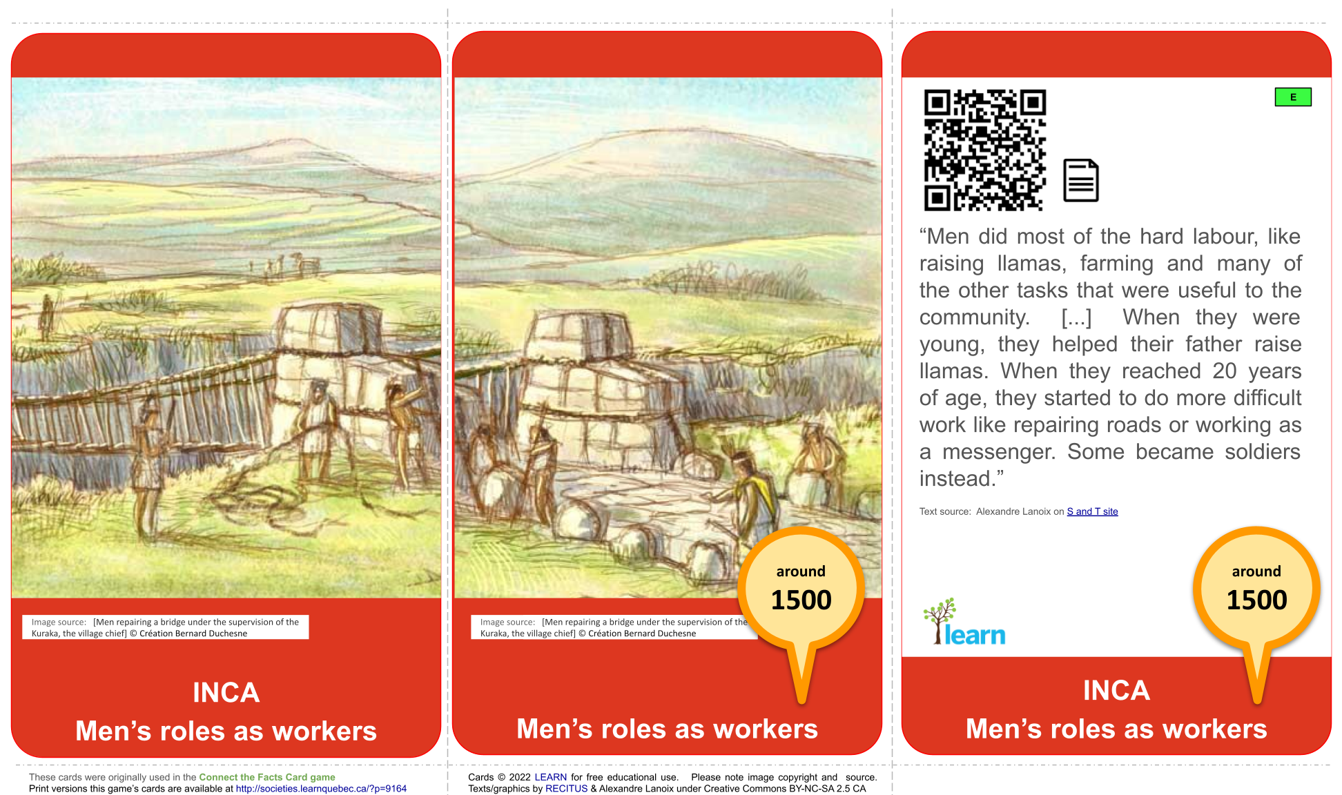 Inca: Men role as workers