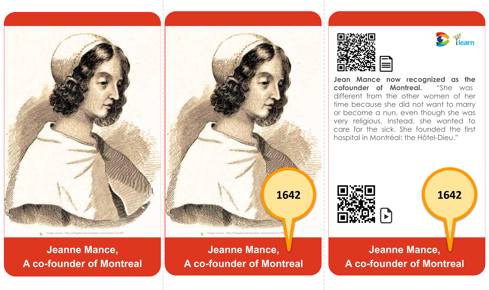 1642 Jeanne Mance co-founder of Montreal