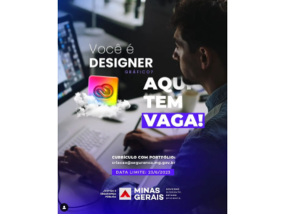 Segurança Pública de Minas abre vaga para Design Gráfico