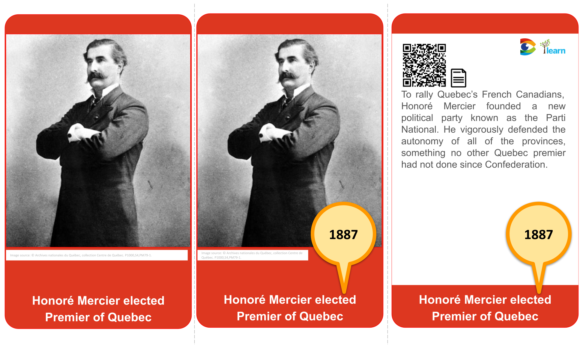 1887 Honoré Mercier becomes Premier of Quebec