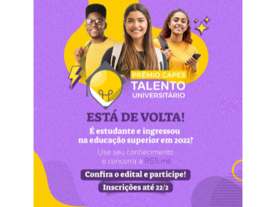 Prêmio CAPES Talento Universitário está de volta!