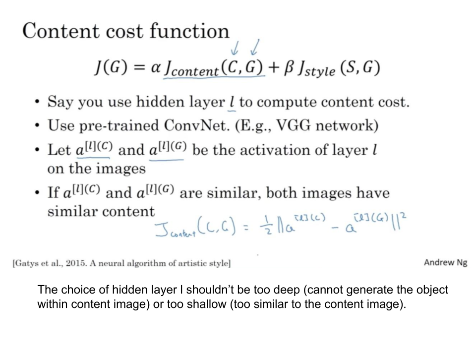 content loss function