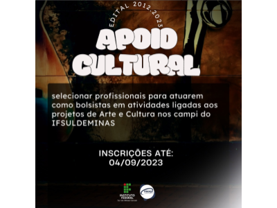 IFSULDEMINAS seleciona bolsistas para projetos de Arte e Cultura