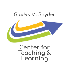 The logo for the FLCC CTL - three different colored arrows pointing upwards and to the side as if to say, 'Improving the future'. The words Gladys M. Snyder Center for Teaching and Learning