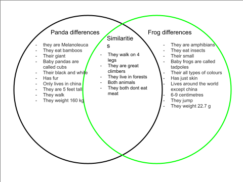 Daisy: Frog quiz! panda and frog venn diagram