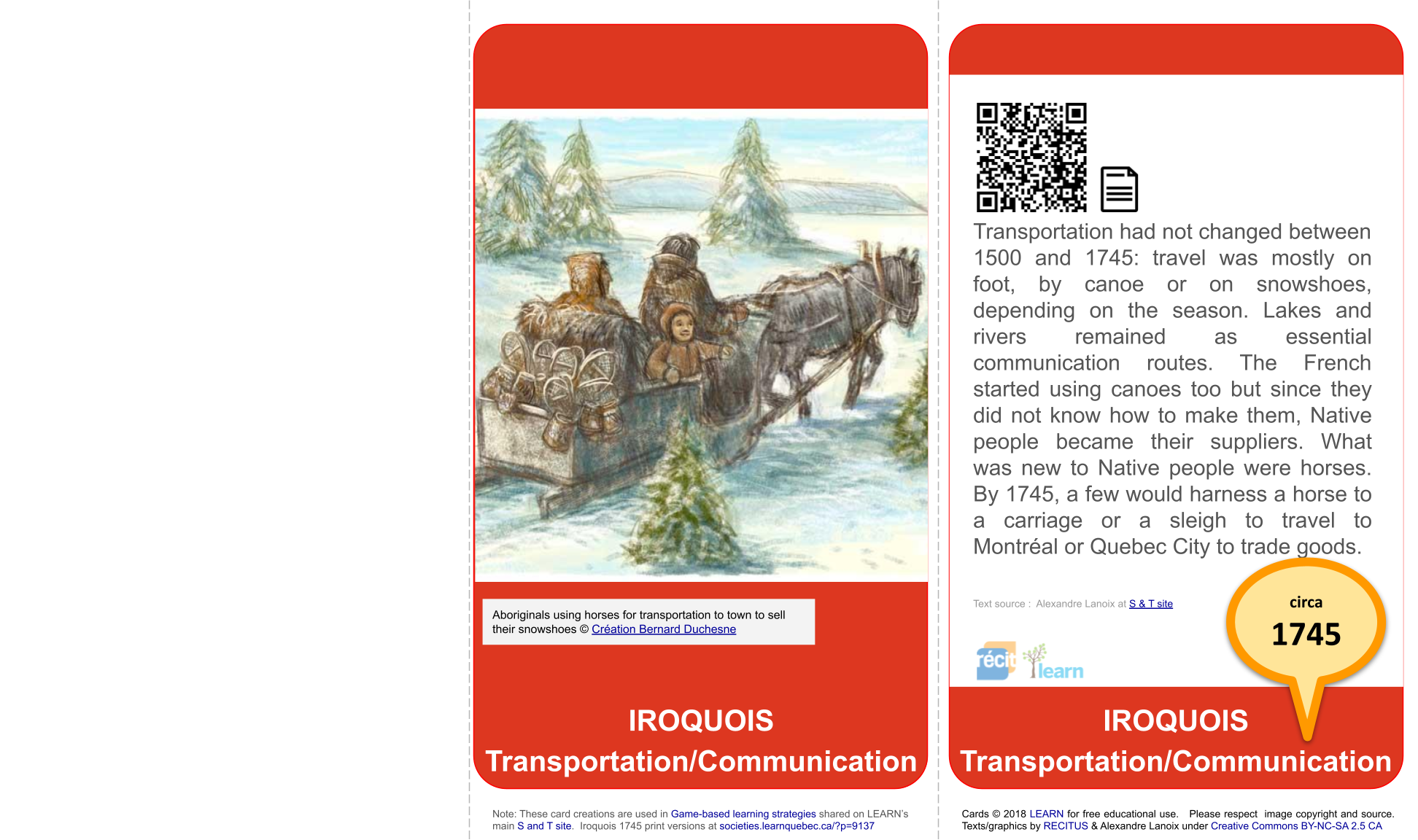 Iroquois 1745: Transportation & Communication (Transportation routes, Barter)