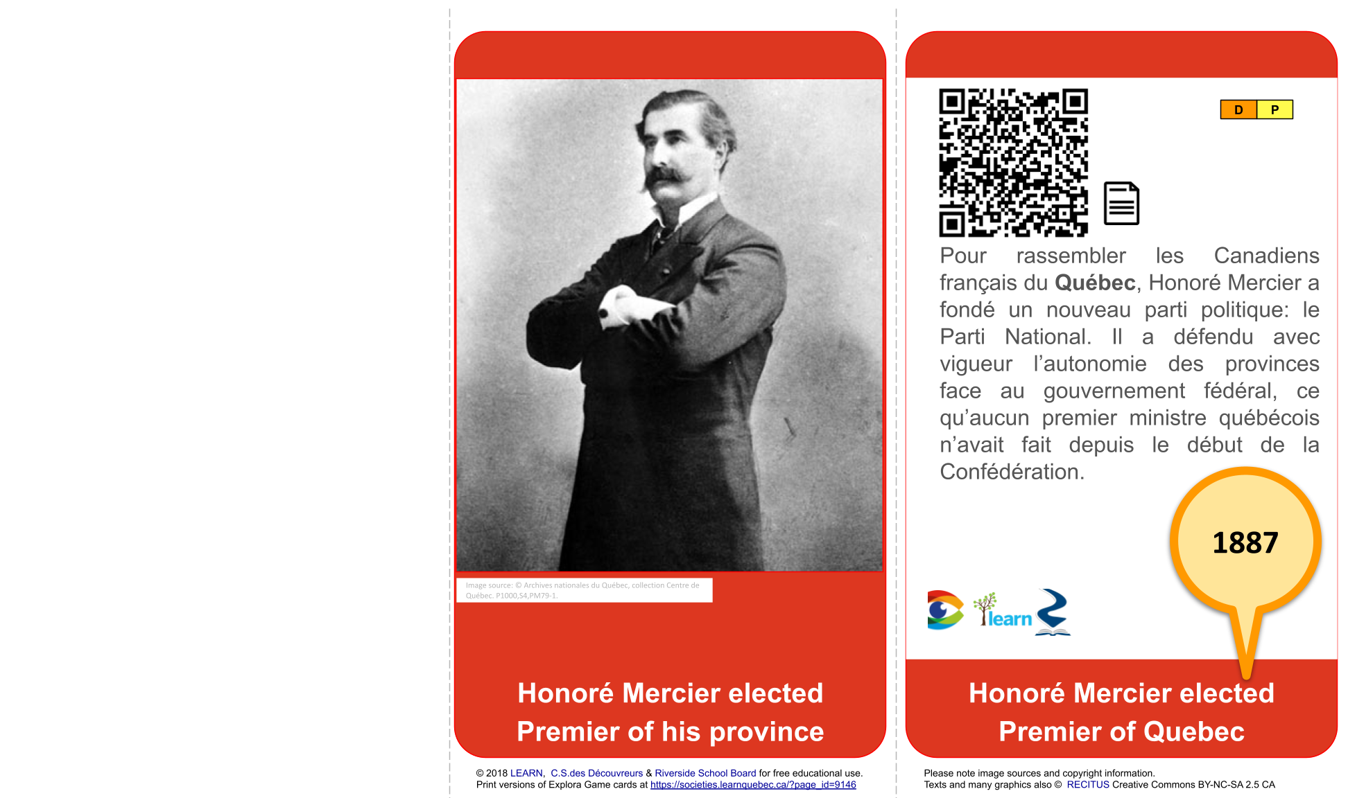 1887 Honoré Mercier elected Quebec Premier+ aspects