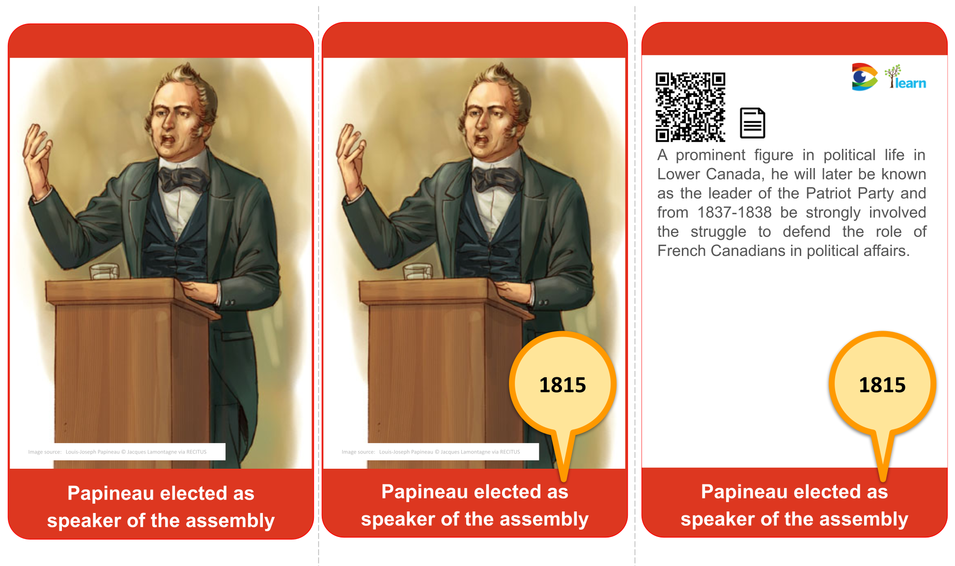 1815 Papineau elected speaker of assembly