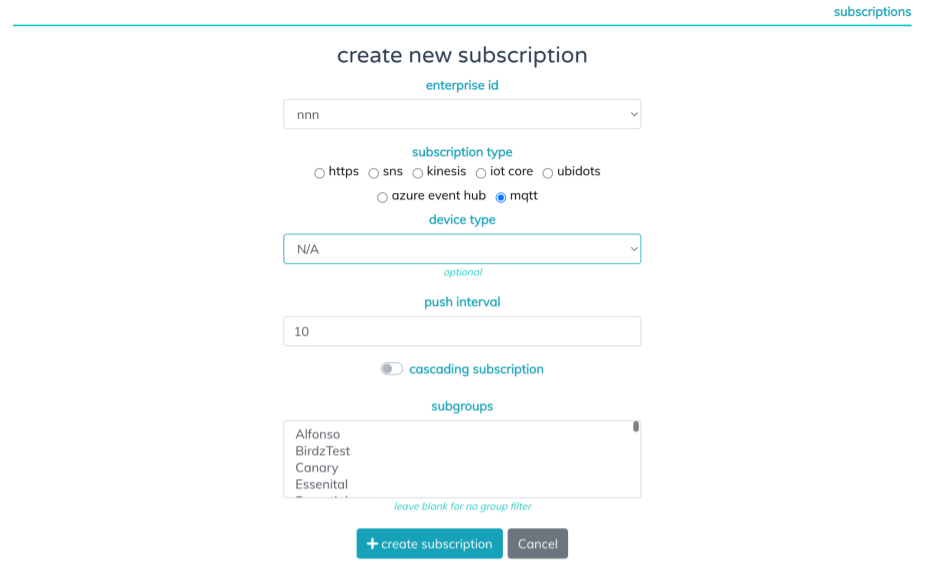 new subscription