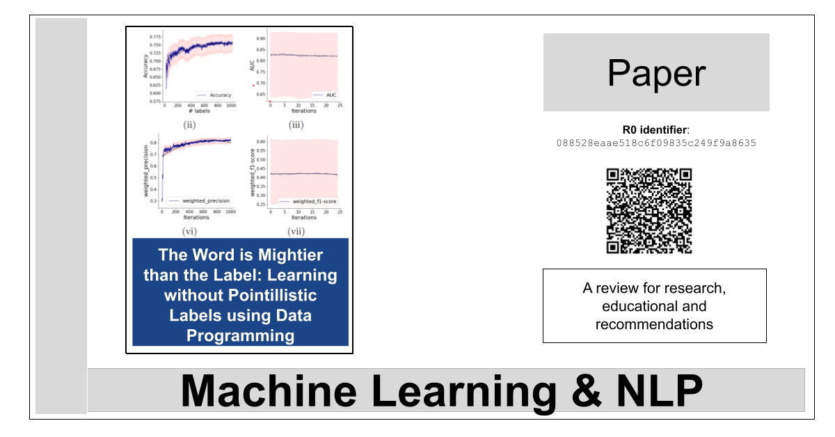 R0:088528eaae518c6f09835c249f9a8635-The Word is Mightier than the Label: Learning without Pointillistic Labels using Data Programming -