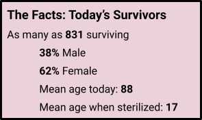 Description: Information sidebar with estimates of survivors