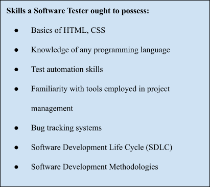 Skills a software tester should possess