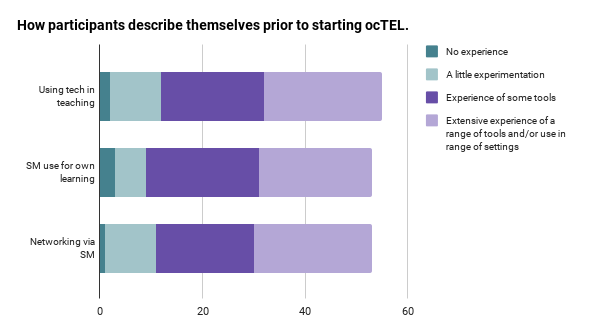 Chart showing how participants describe themselves prior to starting ocTEL