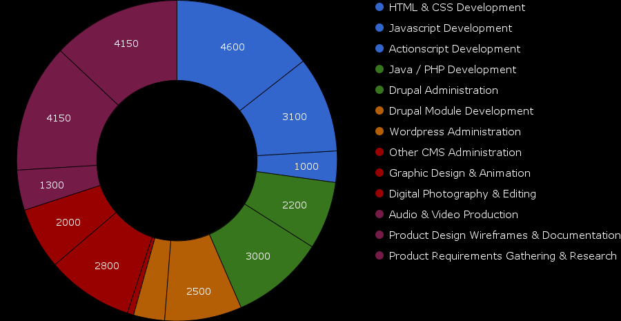 Chart showing Manuel Mejia's work experience since 2001